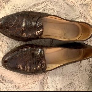 Calvin Klein crocodile brown woman’s loafers .